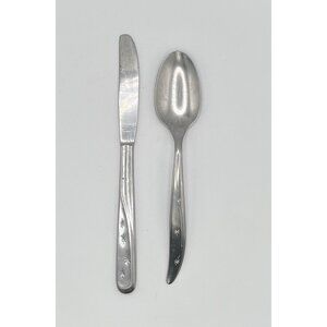 Impassa Japan Atomic Starburst Flatware Dinner Stainless Knife & Serving Spoon